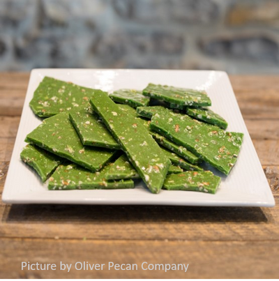 Jalapeno Pecan Brittle on plate